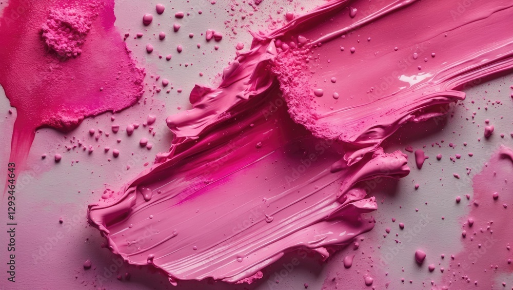 Aufkleber vibrant pink watercolor texture with brush strokes and splashes creating a dynamic and artistic back