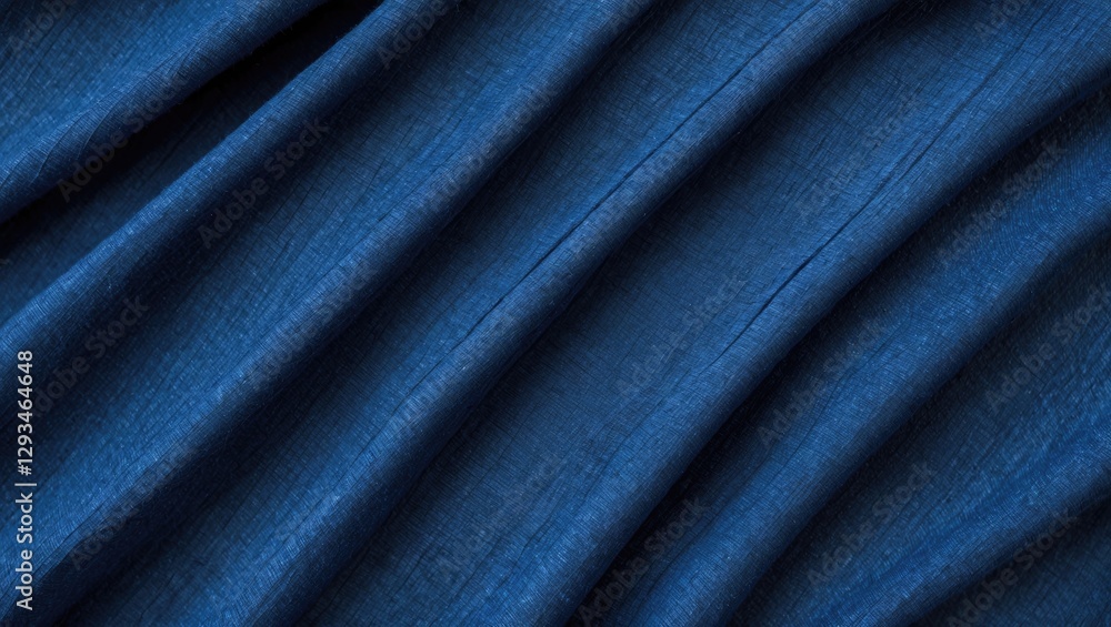 Aufkleber wavy folds of deep blue fabric showcasing subtle texture and depth for use in elegant design backgro