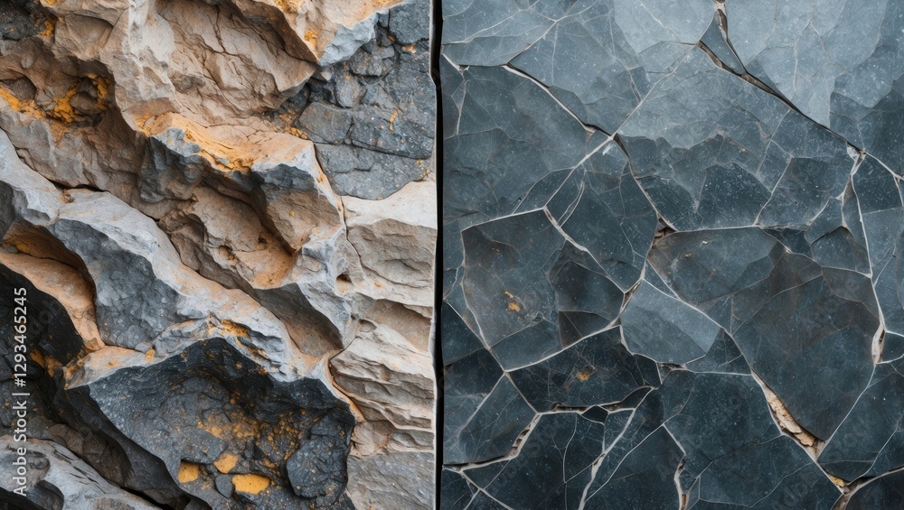 Poster textured surfaces of natural stone showcasing geological formations and color variation in rocky mat