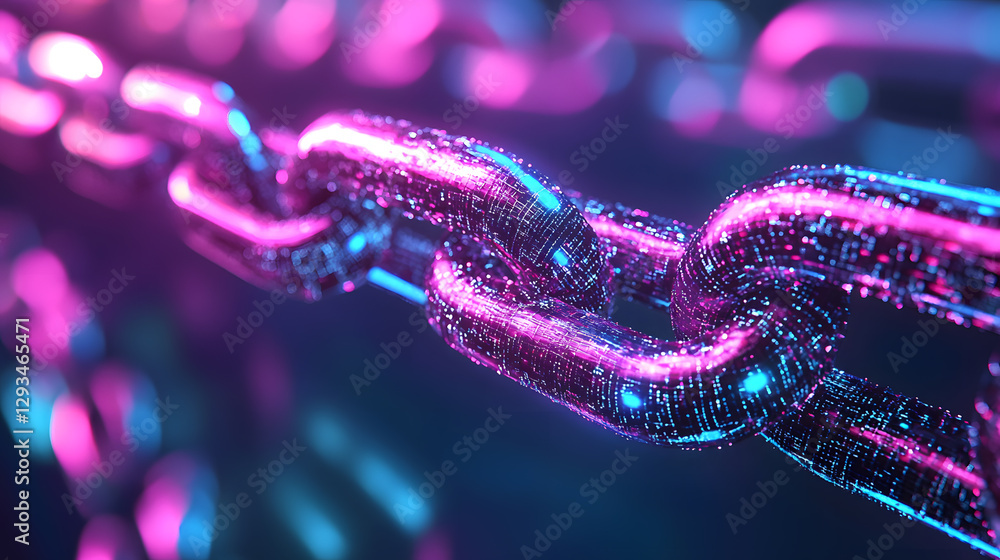 Poster innovative blockchain network interconnectivity digital realm abstract visualization futuristic envi