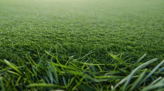 Artificial grass texture for golf courses close-up showcasing vibrant green blades and realistic appearance for sports fields.