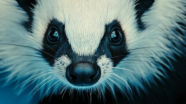 Close-up of a cute panda looking curiously at the camera in a natural habitat during daylight hours
