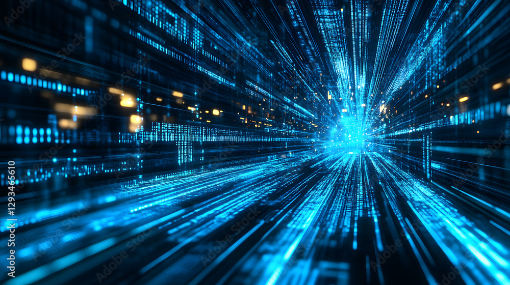 Poster abstract cybertrading data streams digital realm graphic design futuristic environment dynamic viewp