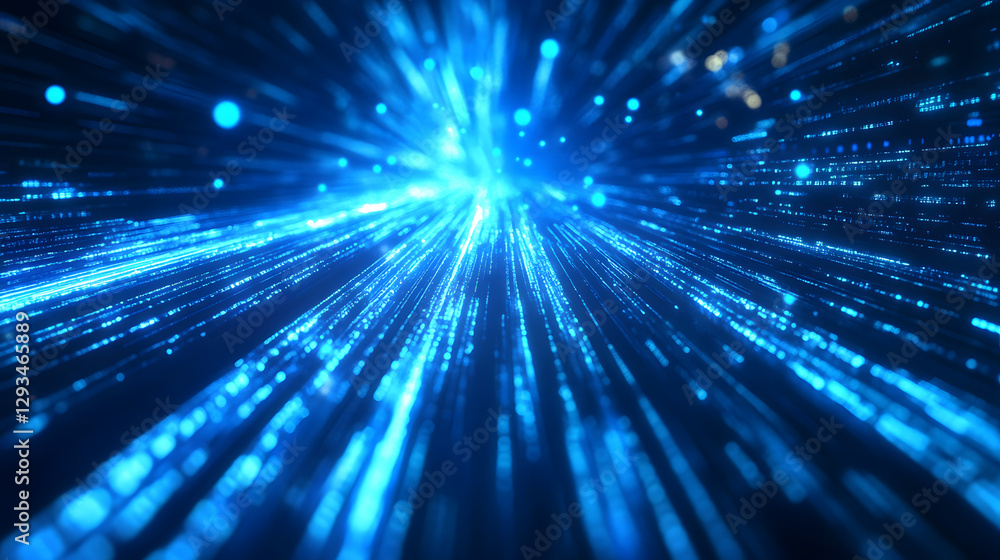 Poster dynamic cybertrading data streams virtual space abstract art high-tech environment futuristic concep
