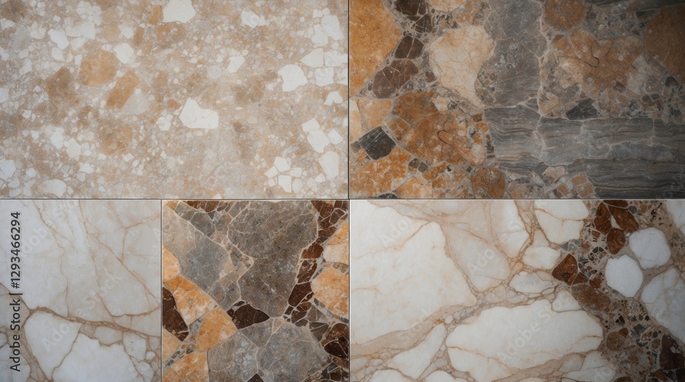 Poster marble floor tile textures showcasing natural patterns and colors for elegant interior design and ar