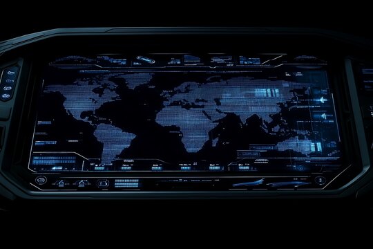 Global digital map display, dark console