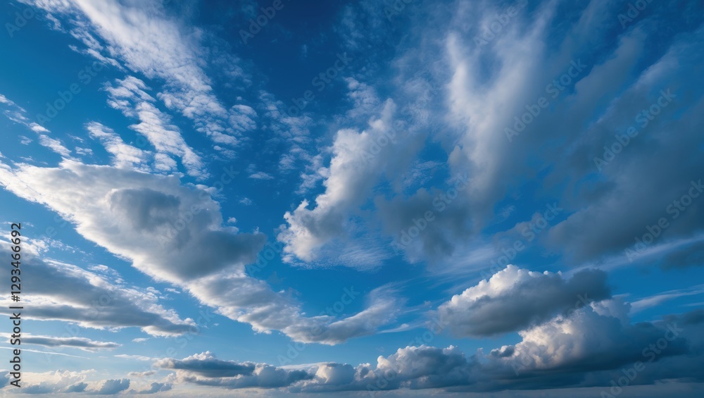 Aufkleber blue sky with dynamic white clouds creating a picturesque and serene natural background for various 
