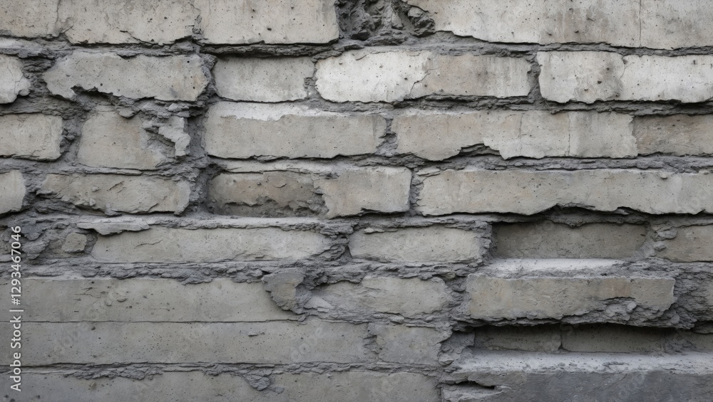 Poster cement wall texture featuring aged brick layers with visible mortar seam details ideal for construct