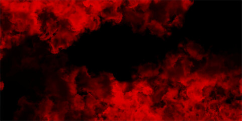 Red painted powder explosion. Stylist modern red texture background with smoke. Red background for wallpaper, weeding card, and design. Vintage texture of plaster or grungy marble. Scary red wall.