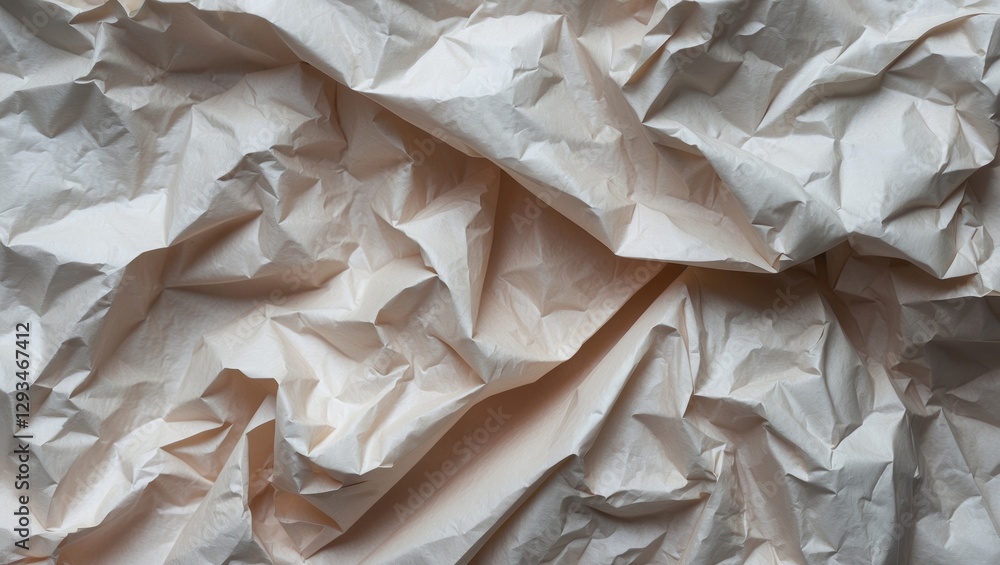 Poster crumpled paper texture background with intricate folds and creases ideal for creative design and art
