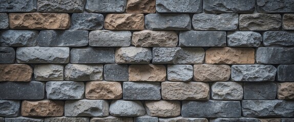 Obraz premium stone wall texture featuring various colors and patterns ideal for backgrounds in architecture and design projects