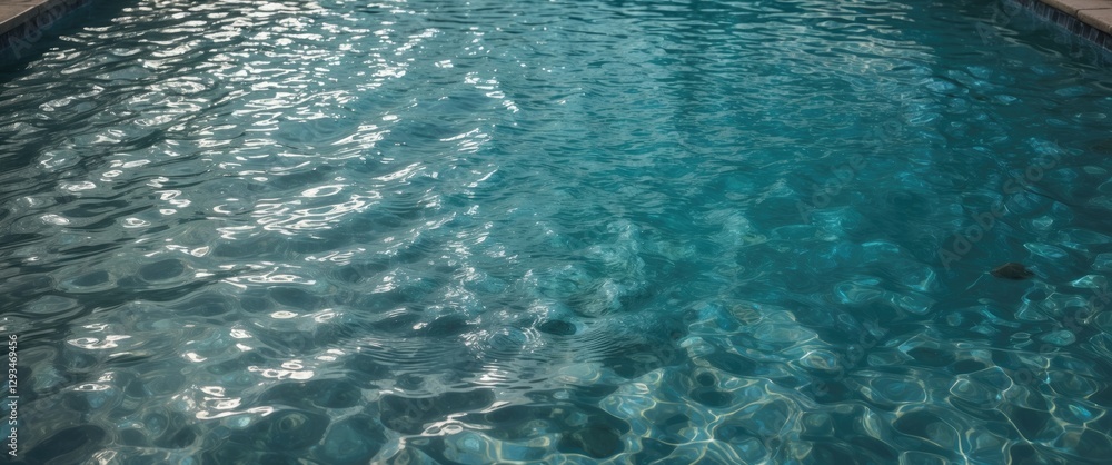 Poster clear reflections and textured water surface in swimming pool with blank space for text overlay