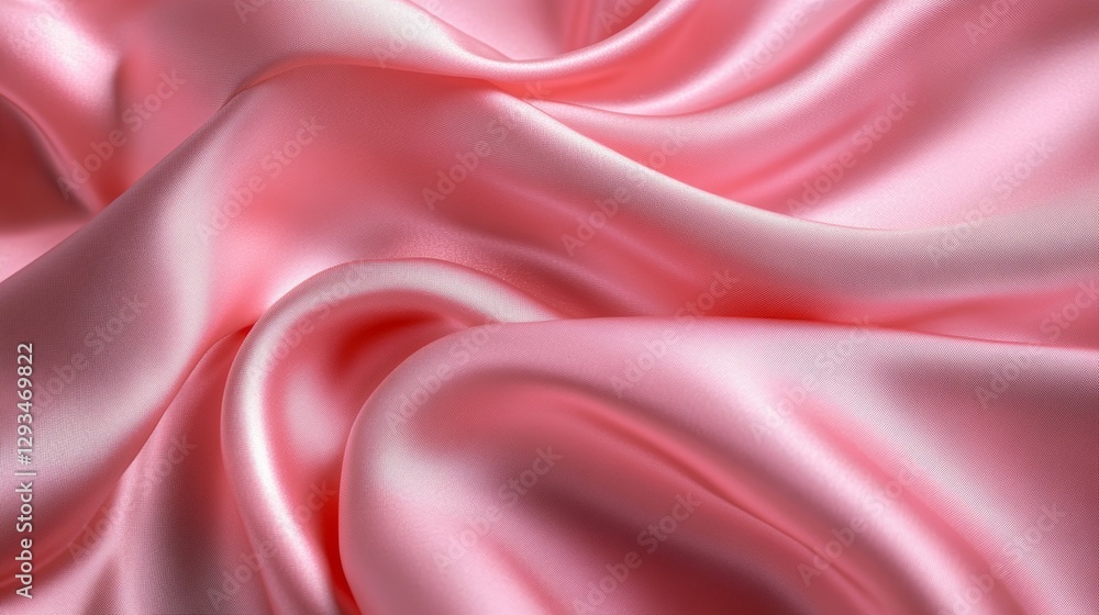 Poster soft pink satin fabric with smooth folds and gentle shine, creating an elegant and luxurious texture