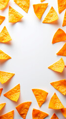 orange doritos on white background