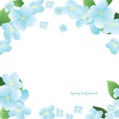 Spring vector banner. Luxury minimalist wallpaper with apple blossom flowers in botanical style, organic shapes. Vector background for banner, poster, website and packaging