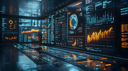 Futuristic Data Center 3D Illustration
