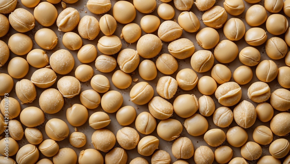 Poster soybean texture background with various snacks made from soybeans, perfect for food design and culin