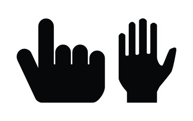 Simple Black and White Hand Icons for User Interface Design