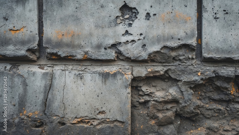 Aufkleber weathered concrete wall texture with peeling paint and cracks suitable for backgrounds in design and