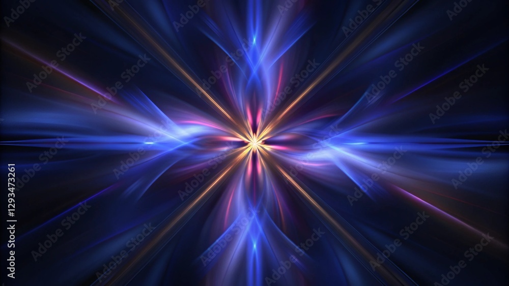 Poster abstract holiday background with blurred rays and sparkles. fantastic blue and rose light effect. di