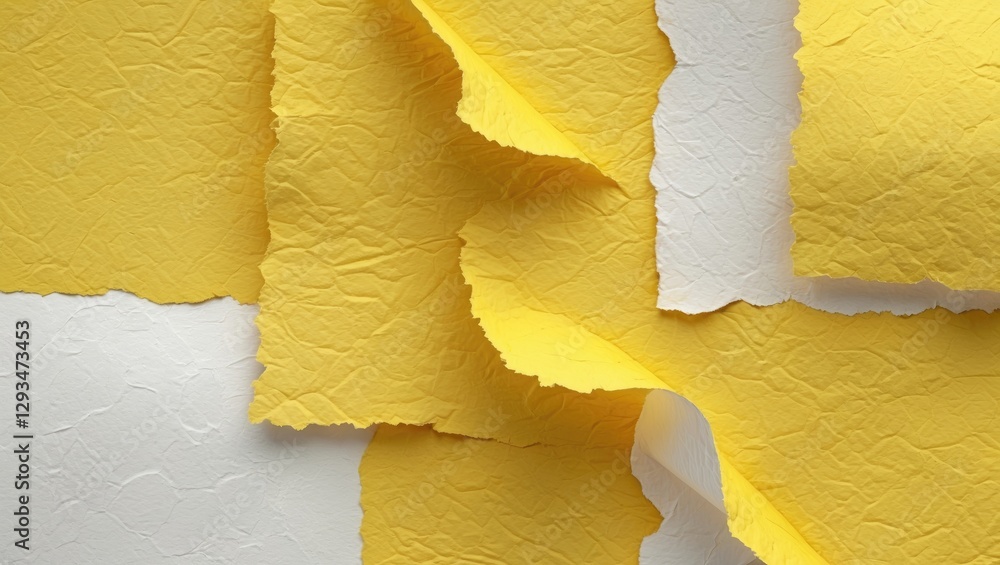 Poster textured yellow paper background with white accents creating a vibrant seamless pattern ideal for de