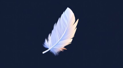 Elegant white feather floating against a dark background showcasing delicate texture and serene beauty