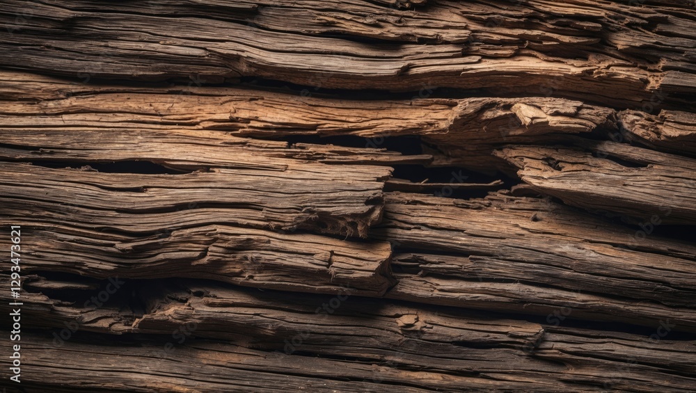 Aufkleber detailed texture of aged wooden surface highlighting natural patterns and grain in macro photography