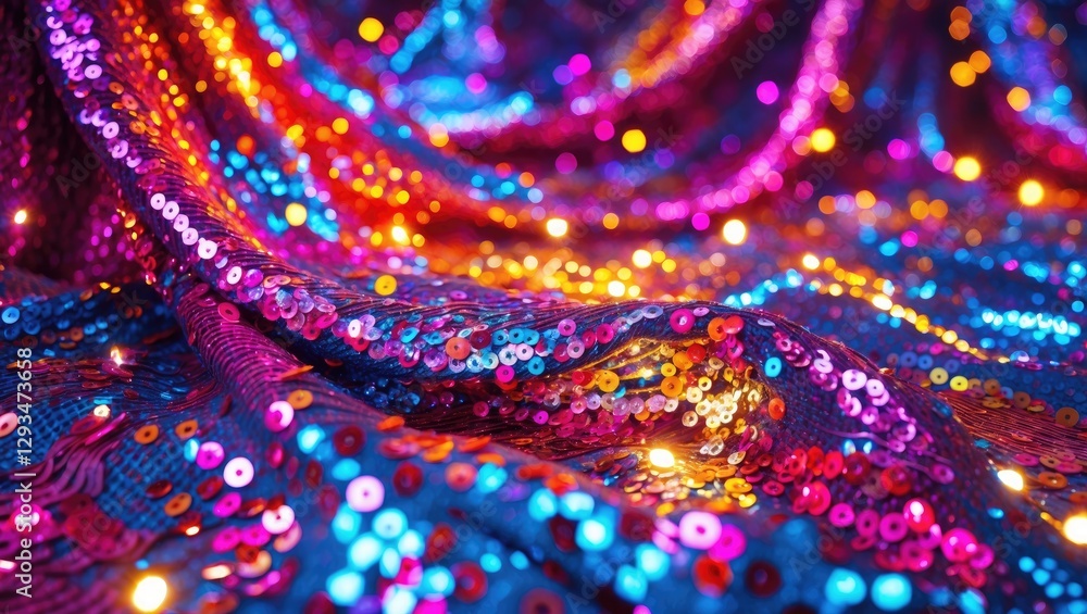 Aufkleber multicolored sequins shimmering against a textured background creating a festive and vibrant atmosph
