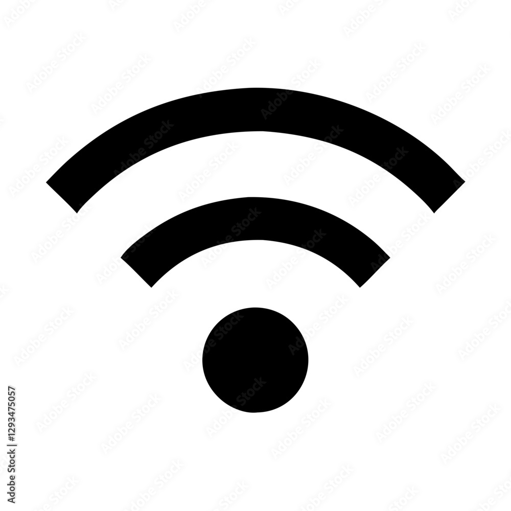 Poster bold vector illustration of a wi-fi symbol representing wireless connectivity and internet access
