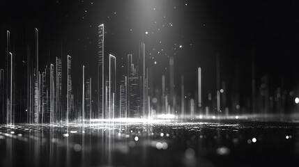 Elegant light-infused stock market chart illustration business office digital art modern environment detailed viewpoint