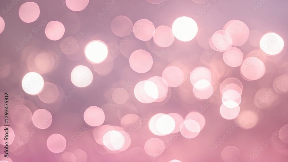 Aufkleber dreamy soft pink bokeh background with abstract blurry circles of light creating a gentle and playfu