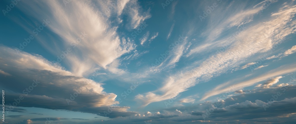 Poster dynamic sky with swirling clouds and clear space for text overlay