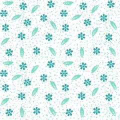 Blue flowers seamless pattern for fabric print 