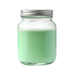 Refreshing mint beverage in a glass jar for summer gatherings  cut out 