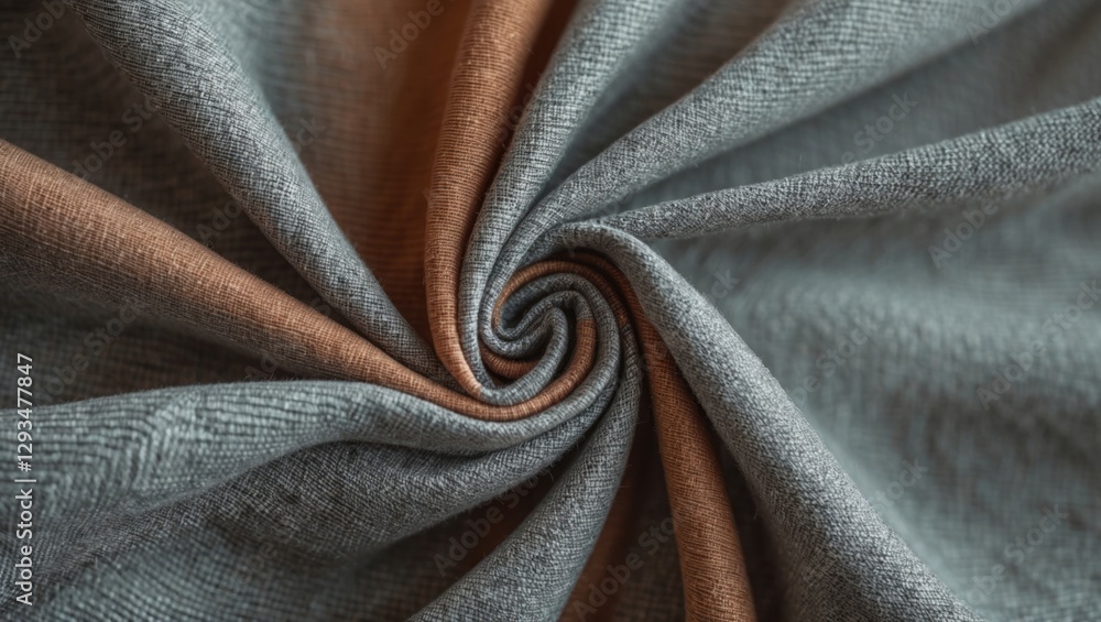 Aufkleber close-up view of woven fabric showcasing intricate textures and color patterns in gray and brown hue