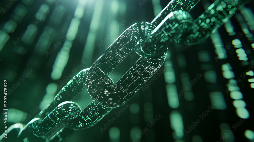 Poster futuristic blockchain digital network concept virtual environment graphic content high-tech viewpoin