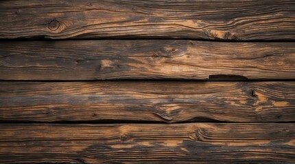 Fototapeta premium Weathered wooden planks with deep grooves and rich textures showcasing rustic charm and natural aging for backgrounds or design elements.
