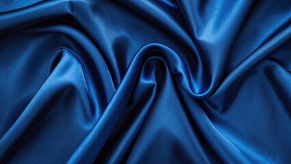Obraz premium Luxurious blue silk fabric with smooth drapery texture ideal for upholstery and elegant decor applications in modern interiors.