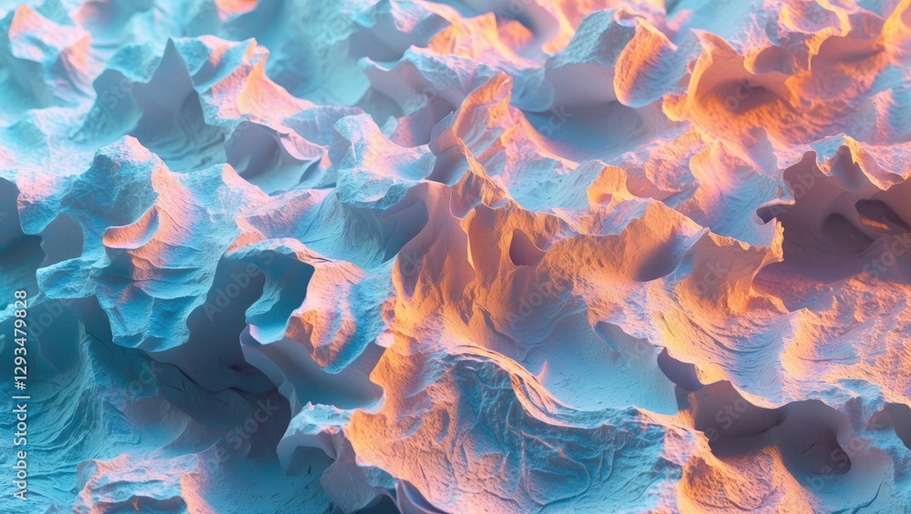 Poster textured abstract background with soft peaks and valleys in pastel colors ideal for modern design ap