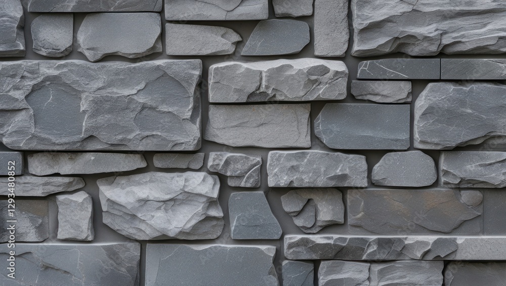Poster gray stone wall texture with uneven cracked surface pattern ideal for decorative design applications