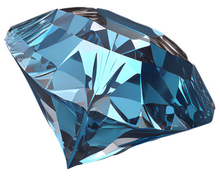 blue diamon, beautiful Dimond gem, PNG file, isolate background.