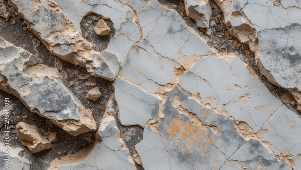 Poster old marble texture with scratches and rock fragments showcasing natural wear and age in a close-up v