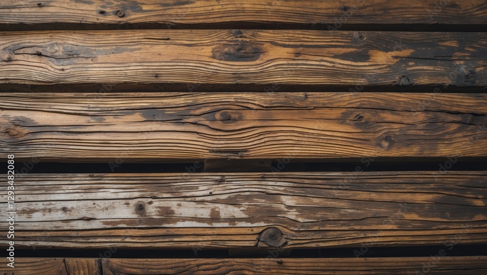 Poster weathered wooden deck surface with rich textures and natural patterns ideal for rustic design and ar