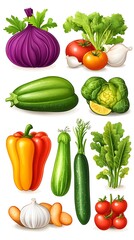 Fresh vegetables collage, kitchen, healthy food