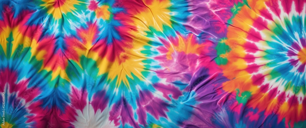 Poster vibrant multicolor tie dye pattern creating an abstract background with swirling designs ideal for c