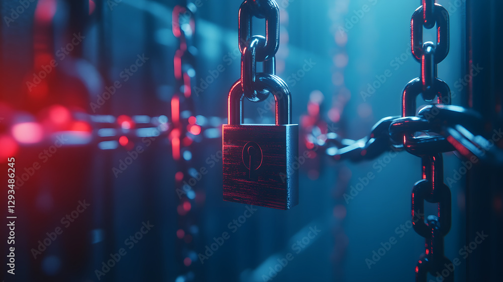 Poster hightech oracle cloud security system implementation data center visual technology dark environment 