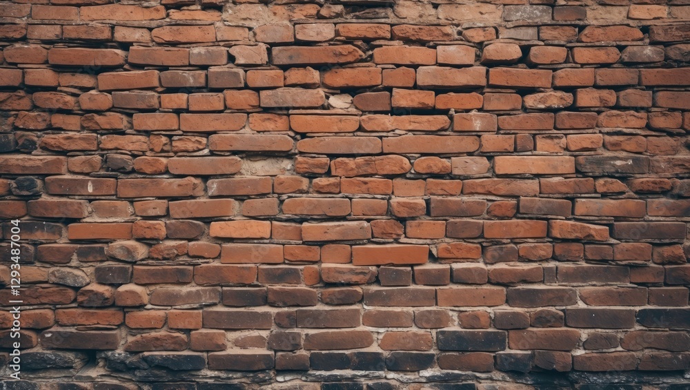 Poster textured uneven brown brick wall background for architectural and design projects. ideal for rustic 