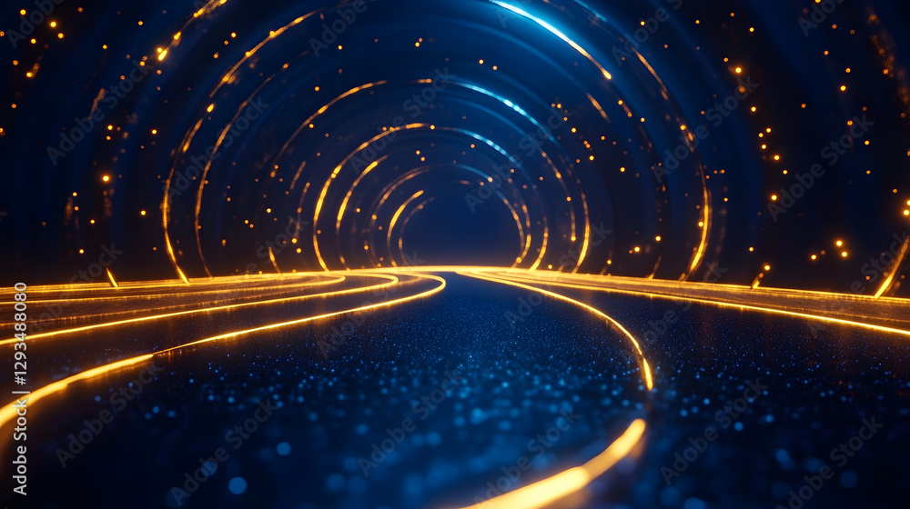 Aufkleber illuminated trading chart dynamics digital space graphic visualization futuristic environment abstra