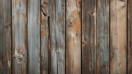 Fototapeta premium Rustic weathered wood texture with natural grain and knots ideal for backgrounds and design projects showcasing vintage aesthetics.