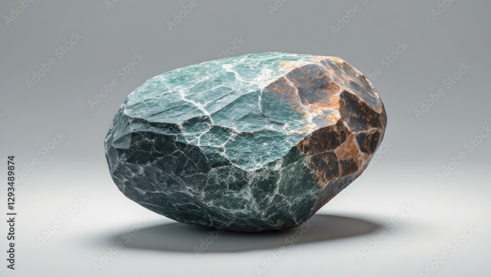 Poster large striking stone with unique patterns and colors isolated on a neutral background showcasing its